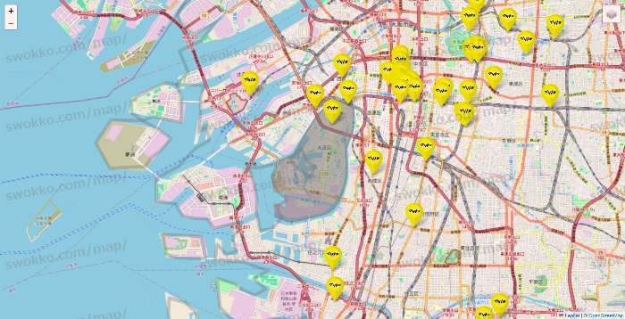 大阪府のマツモトキヨシの店舗地図