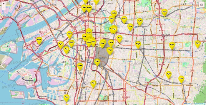 大阪府のマツモトキヨシの店舗地図