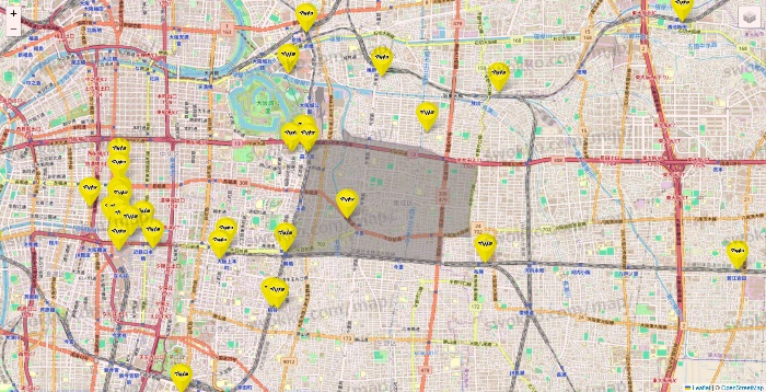 大阪府のマツモトキヨシの店舗地図