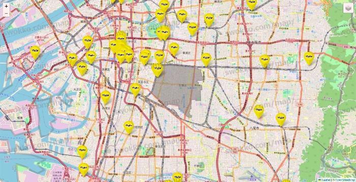 大阪府のマツモトキヨシの店舗地図