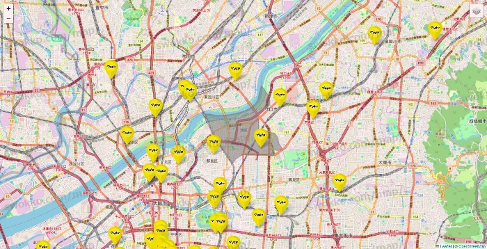 大阪府のマツモトキヨシの店舗地図