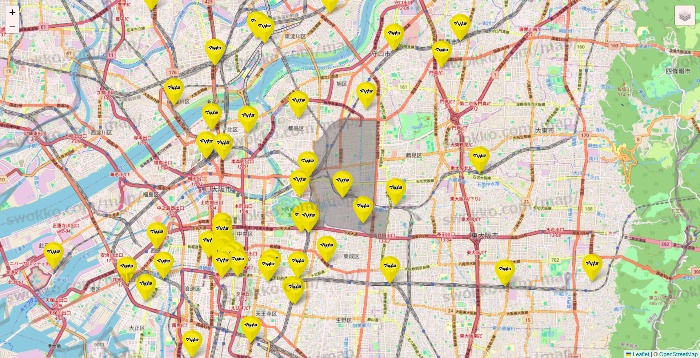 大阪府のマツモトキヨシの店舗地図
