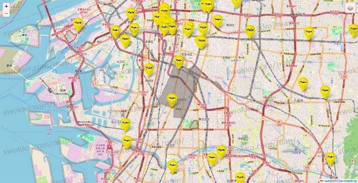 大阪府のマツモトキヨシの店舗地図