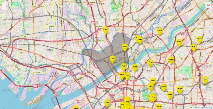 大阪府のマツモトキヨシの店舗地図