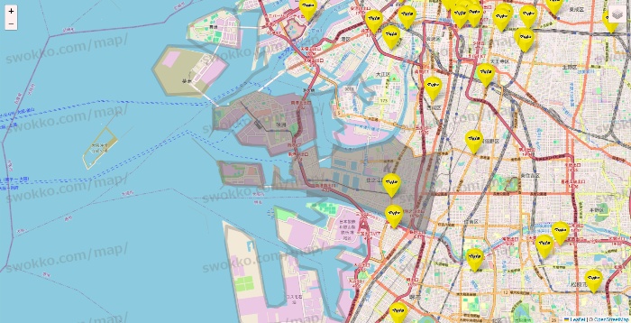 大阪府のマツモトキヨシの店舗地図