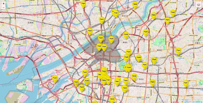 大阪府のマツモトキヨシの店舗地図
