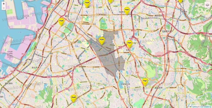 大阪府のマツモトキヨシの店舗地図