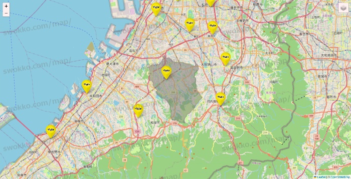 大阪府のマツモトキヨシの店舗地図