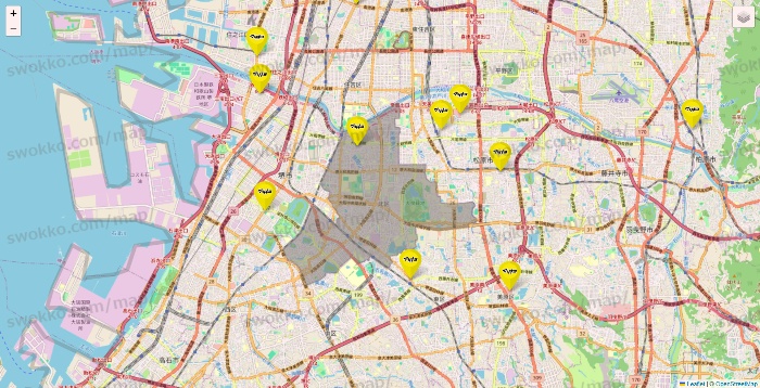 大阪府のマツモトキヨシの店舗地図