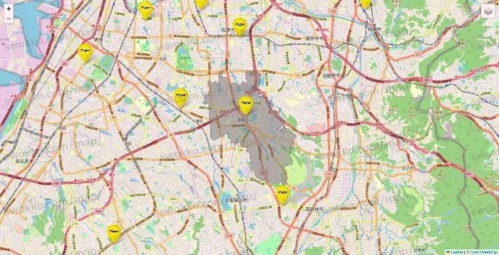 大阪府のマツモトキヨシの店舗地図