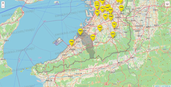 大阪府のマツモトキヨシの店舗地図