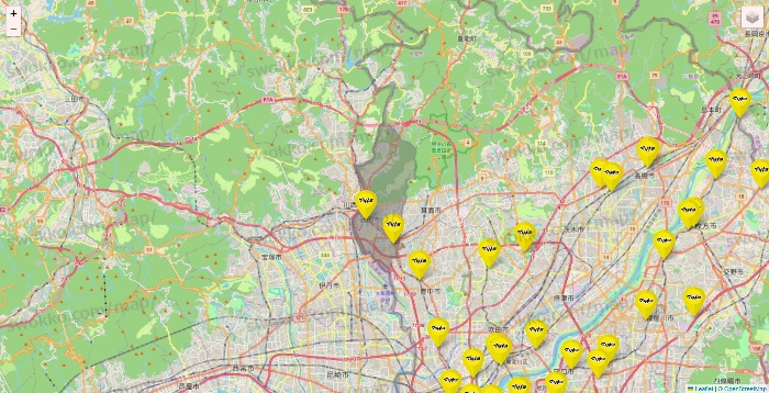 大阪府のマツモトキヨシの店舗地図
