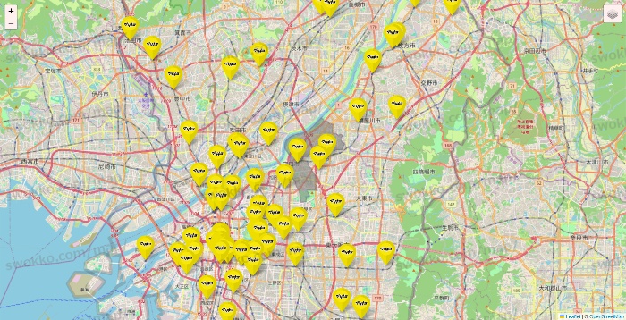 大阪府のマツモトキヨシの店舗地図