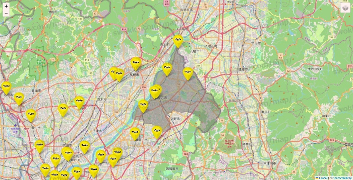 大阪府のマツモトキヨシの店舗地図