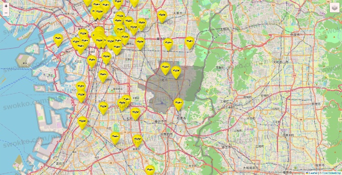 大阪府のマツモトキヨシの店舗地図