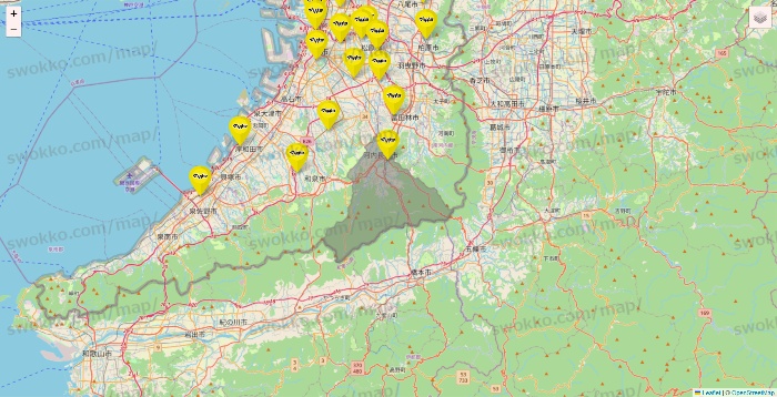 大阪府のマツモトキヨシの店舗地図