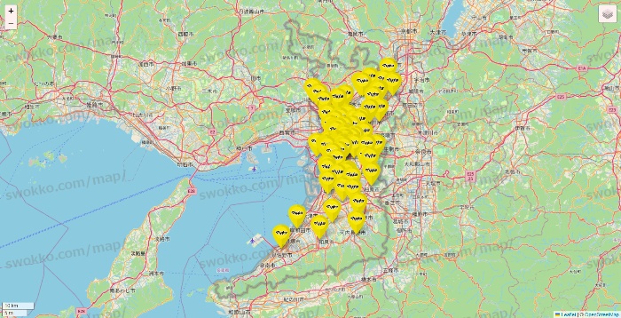 大阪府のマツモトキヨシの店舗地図