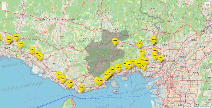 兵庫県のマツモトキヨシの店舗地図