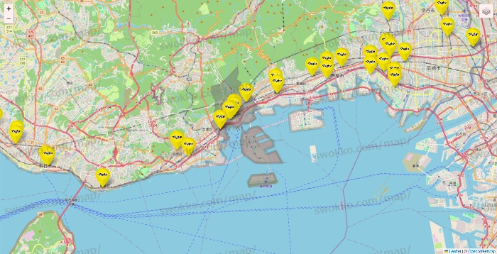 兵庫県のマツモトキヨシの店舗地図