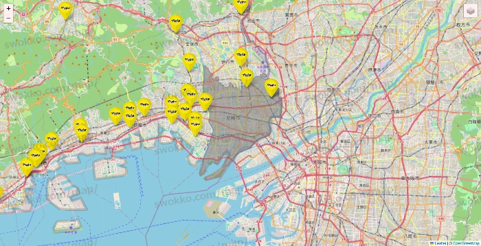 兵庫県のマツモトキヨシの店舗地図