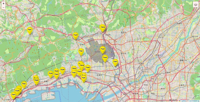 兵庫県のマツモトキヨシの店舗地図