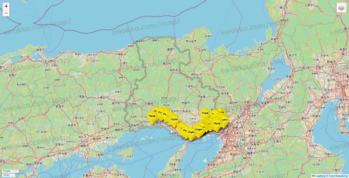 兵庫県のマツモトキヨシの店舗地図