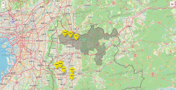 奈良県のマツモトキヨシの店舗地図
