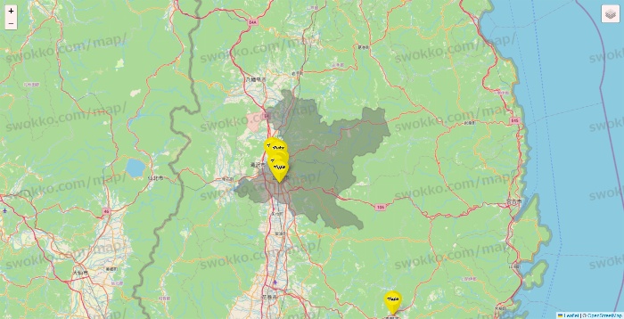 岩手県のマツモトキヨシの店舗地図