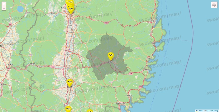 岩手県のマツモトキヨシの店舗地図