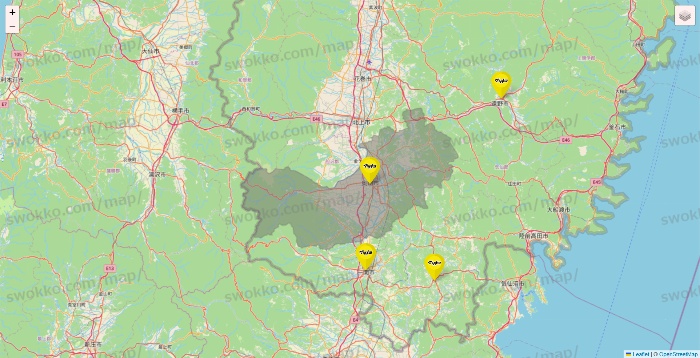 岩手県のマツモトキヨシの店舗地図