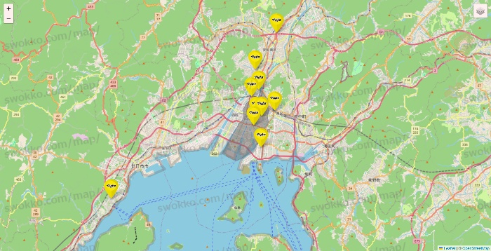 広島県のマツモトキヨシの店舗地図