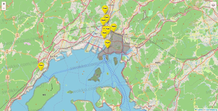 広島県のマツモトキヨシの店舗地図