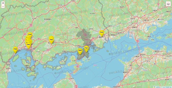 広島県のマツモトキヨシの店舗地図