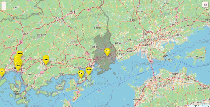 広島県のマツモトキヨシの店舗地図