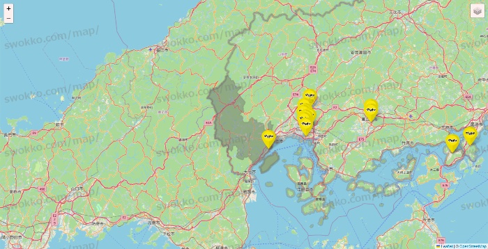 広島県のマツモトキヨシの店舗地図