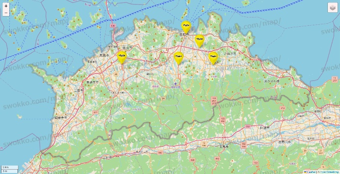 香川県のマツモトキヨシの店舗地図