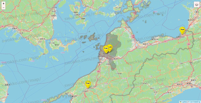 愛媛県のマツモトキヨシの店舗地図