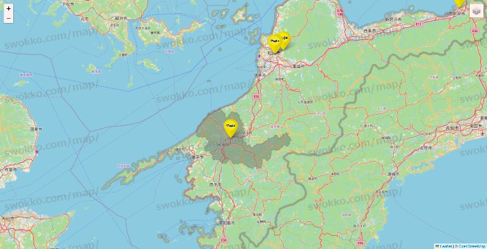 愛媛県のマツモトキヨシの店舗地図