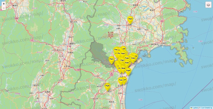 宮城県のマツモトキヨシの店舗地図
