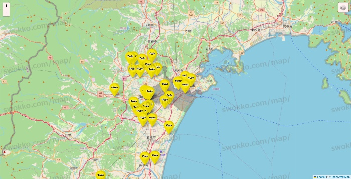 宮城県のマツモトキヨシの店舗地図