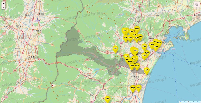 宮城県のマツモトキヨシの店舗地図
