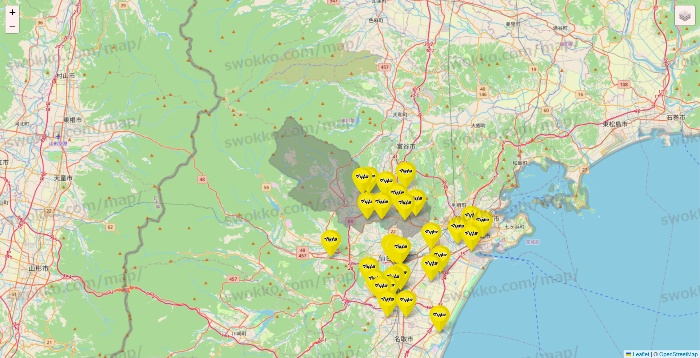 宮城県のマツモトキヨシの店舗地図
