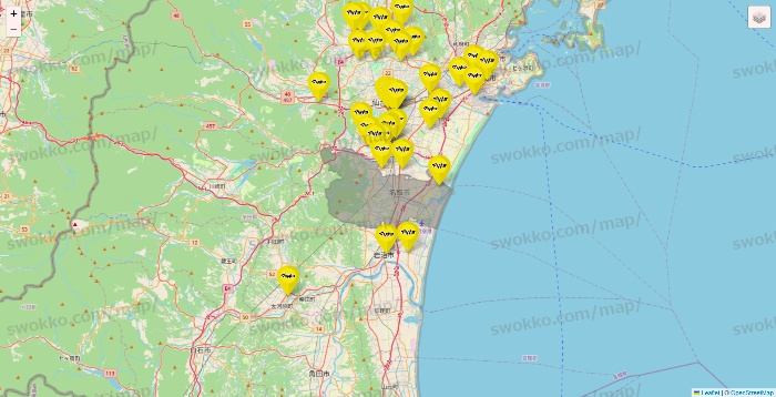 宮城県のマツモトキヨシの店舗地図
