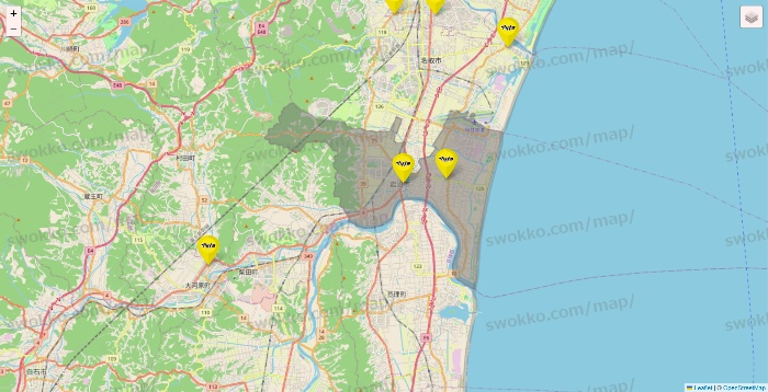 宮城県のマツモトキヨシの店舗地図