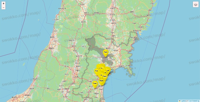 宮城県のマツモトキヨシの店舗地図