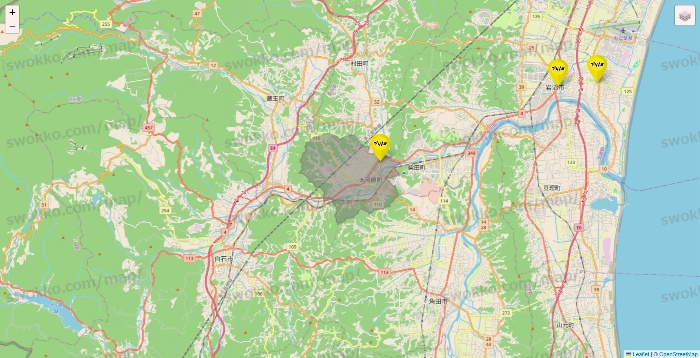 宮城県のマツモトキヨシの店舗地図