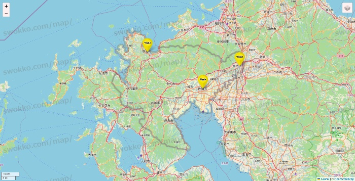 佐賀県のマツモトキヨシの店舗地図