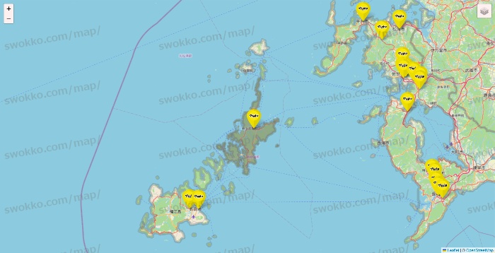 長崎県のマツモトキヨシの店舗地図