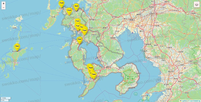 長崎県のマツモトキヨシの店舗地図