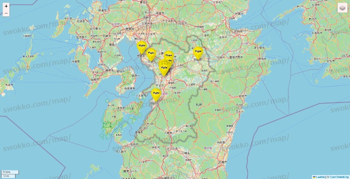 熊本県のマツモトキヨシの店舗地図